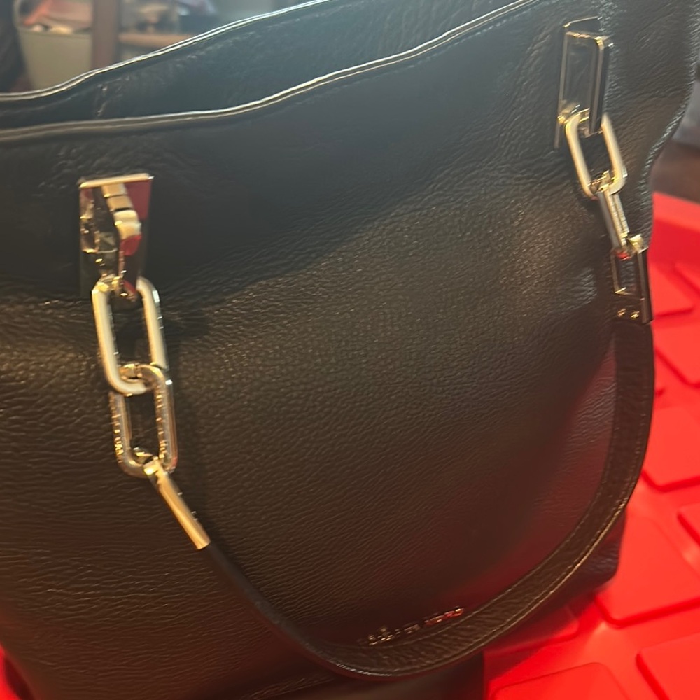 Michael Kors Black Leather Medium Satchel Shoulder Bag - Picture 3 of 4